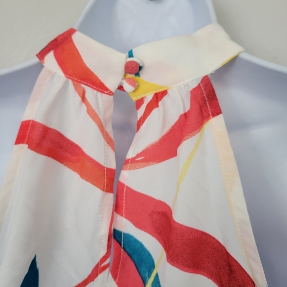 Jealous Tomato NWOT Women's Small Cold Shoulder Blouse White Tropical Floral Top - Picture 9 of 9